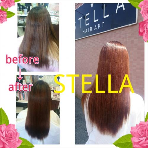 ドクターストレート＆LCLトリートメント 艶髪before→after