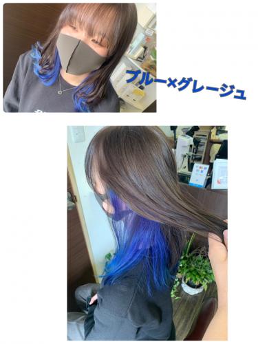 髪色ブルー ♡
